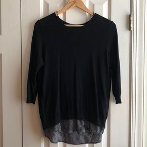 Black Mixed Media Sweater